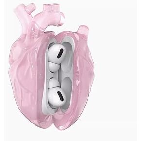 Heart Earbud Case Compatible with AirPods Pro 2nd & 1st Generation, High Transparency Liquid Silicone, Pure Color, Shockproof and Scratch-Resistant for Comprehensive Protection, Includes Keychain