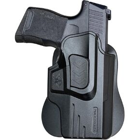 Pole.Craft OWB Paddle Polymer Holsters Fit: Sig Sauer P320 Full Compatible Sig Sauer P320 Carry Pistol, Outside Waistband Open Polymer Holster with Safety Lock, Angle adj-1.5“-2" Belt Adjustable