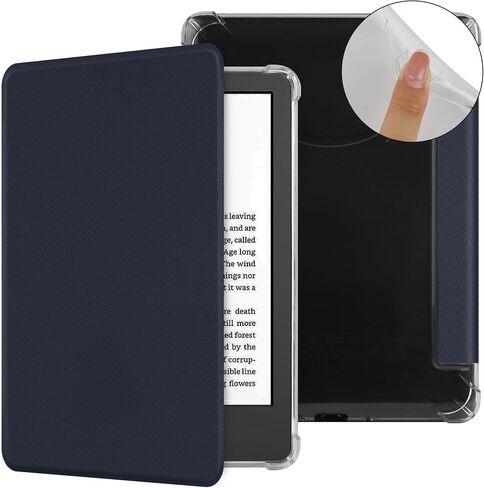 حالة واضحة لـ 6 "Kindle 11th Generation 2022 و 2024 إطلاق - غلاف خلفي Slim Pu Soft Soft Soft TPU مع نوم أوتوم أوبر in Kuwait