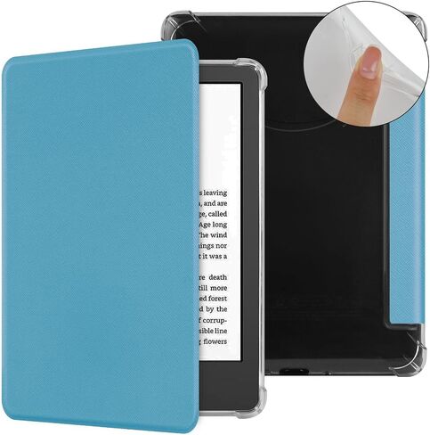 حالة واضحة لـ 6 "Kindle 11th Generation 2022 و 2024 إطلاق - غلاف خلفي Slim Pu Soft Soft Soft TPU مع نوم أوتوم أوبر in Kuwait