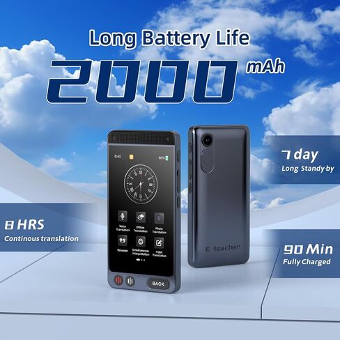 2024 Language Translator Device, Support 142 Languages and Accents, Two Way Real-Time Voice Translation, Online/Offline/AI/Voice/Photo Translation for Travel, Learning and Business, 2000mA in Saudi Arabia