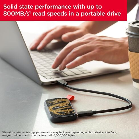 Sandisk 2TB SSD المحمولة ، Edition ، ما يصل إلى 800 ميجابايت/ثانية ، USB-C ، USB 3.2 Gen 2 ، حماية إسقاط-SDSSDE30-2T00-G25F in Kuwait