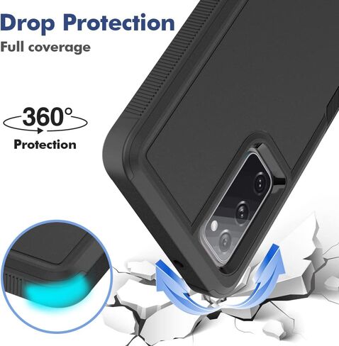for Galaxy S20 FE 5G Case,[Military Grade Drop Tested] with HD Screen Protector,Dual Layer Protective Heavy Duty Cell Phone Cover Non-Slip Shockproof Rugged Case for Samsung Galaxy S20 FE (Dark Green） in Kuwait
