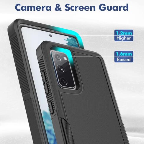 for Galaxy S20 FE 5G Case,[Military Grade Drop Tested] with HD Screen Protector,Dual Layer Protective Heavy Duty Cell Phone Cover Non-Slip Shockproof Rugged Case for Samsung Galaxy S20 FE (Dark Green） in Kuwait