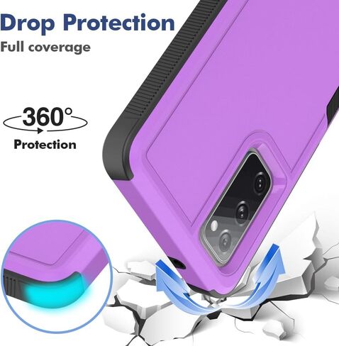 for Galaxy S20 FE 5G Case,[Military Grade Drop Tested] with HD Screen Protector,Dual Layer Protective Heavy Duty Cell Phone Cover Non-Slip Shockproof Rugged Case for Samsung Galaxy S20 FE (Dark Green） in Kuwait