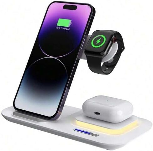 15W محطة شحن لاسلكية سريعة: 3 في 1 شاحن حاملات متعددة لـ 16 15 14 Pro Max 13 12 11 - I Watch 10 9 8 7 6 5 4 3 SE و Ultra Series -air Pods 4 3 2 Pro in Saudi Arabia