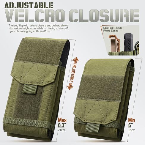 Molle Phone Pouch Tactical Phone Holster Universal Dual Cell Phone Holder Utility EDC Pouch with US Flag Patch in Kuwait
