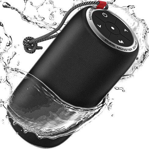 Monster S310 Bluetooth Speaker ، مكبر صوت بلوتوث محمول ، 30 واط لاستريو حقيقي حقيقي يوفر صوتًا ديناميكيًا ، مكبر صوت مقاوم للماء ، Bluetooth 5.2 MIC المدمج ، 24 ساعة ، للعائلة الخارجية في الهواء الطلق in Kuwait