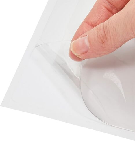 50-Pack Clear Adhesive Pockets Sleeves 5x8 for Index Card and Planners, Bulk Top Load Plastic Label Holder Protector for Photos, Note Cards, Office Supplies, Small Business in Saudi Arabia