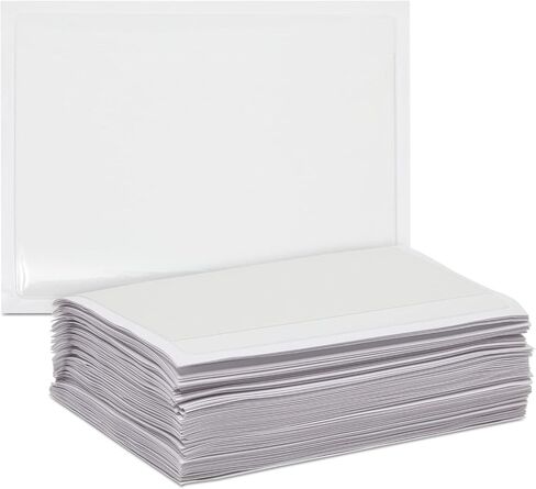 50-Pack Clear Adhesive Pockets Sleeves 5x8 for Index Card and Planners, Bulk Top Load Plastic Label Holder Protector for Photos, Note Cards, Office Supplies, Small Business in Saudi Arabia