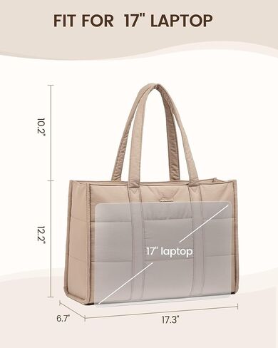 LoveVook Laptop Bag for Women ، حقيبة حمل منتفخة للعمل 15.6 بوصة حقيبة كمبيوتر كبيرة لممرضة المعلم ، حقيبة كتف غير رسمية مبتكرة للمعلم ، يوميًا ، يوميًا ، in Kuwait