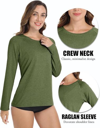 MAGCOMSEN Women's Long Sleeve Shirts UPF 50+ Sun Protection Running Fishing Workout T Shirts in Saudi Arabia