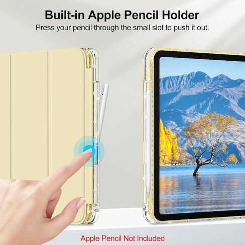 Fintie Slim Case for iPad 10th Generation 10.9 بوصة الكمبيوتر اللوحي (طراز 2022) - [حامل قلم رصاص مدمج] يتلألأ غطاء مقاوم للصدمات مع قذيفة خلفية لامعة ، وأيقونة/نوم ، فضية in Kuwait