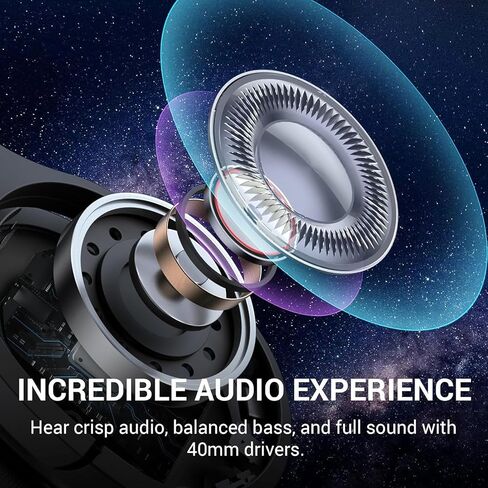 Noise Cancellation Headphones&Dual Mode - Wireless Phones Bluetooth Headphones Featuring 60H Playtime, Memory Foam Ear Cups| Fast Bluetooth 5.2 | Brown in Kuwait