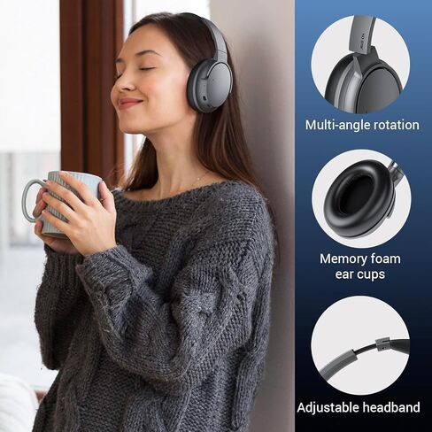 Noise Cancellation Headphones&Dual Mode - Wireless Phones Bluetooth Headphones Featuring 60H Playtime, Memory Foam Ear Cups| Fast Bluetooth 5.2 | Brown in Kuwait