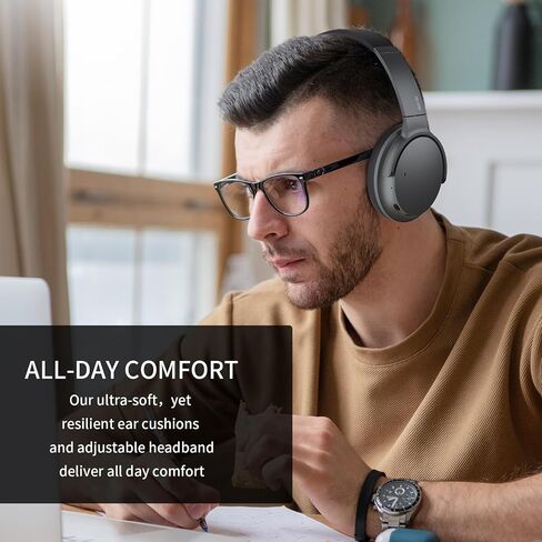 Noise Cancellation Headphones&Dual Mode - Wireless Phones Bluetooth Headphones Featuring 60H Playtime, Memory Foam Ear Cups| Fast Bluetooth 5.2 | Brown in Kuwait