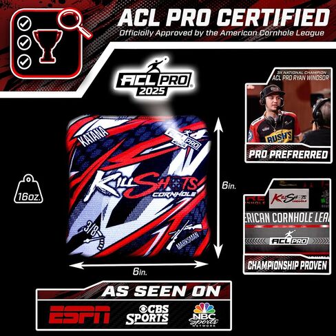 Killshots Cornhole | AK47 Series | Limited Beach Edition | 2024 ACL Pro Certified Cornhole Bags | Premium Quality | Dual-Speed | Durable & Weather Resistant | Set of 4 Bags in Saudi Arabia
