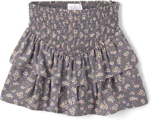 The Children's Place Girls' Pull On Everyday Skorts, Blue Floral Smocked in Saudi Arabia