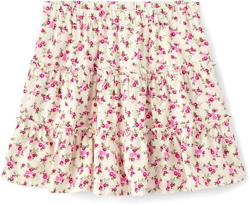 The Children's Place Girls' Pull On Everyday Skorts, Blue Floral Smocked in Saudi Arabia