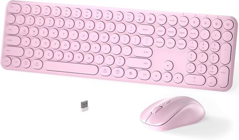 Wireless Keyboard and Mouse Set – MPTOG Full-Sized 110Pcs Slim Round Key Design, Quiet Typing, Adjustable DPI Ergonomic Mouse, Wireless Combo for PC, Mac, Laptop, Tablets(Crystal Blue) in Kuwait