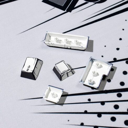 Retro PBT Keycaps - Japanese Manga Theme Keycaps Set, 141 Keys Cherry Profile Dye-Sub Custom Keycap, Mixed Light Minimalist Style Key Caps for 60%, 65%, 75%, 100% Cherry MX Mechanical Keyboard in Kuwait