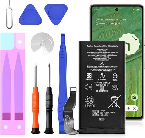 SHENMZ for Pixel 7 Pro Replacement Battery,5000mAh High Capacity Rechargeable Lithium Polymer Battery Compatible with Google Pixel 7 Pro GP4BC GE2AE GMF5Z with Repair Tool Kits in Kuwait