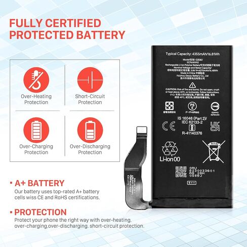 SHENMZ for Pixel 7 Pro Replacement Battery,5000mAh High Capacity Rechargeable Lithium Polymer Battery Compatible with Google Pixel 7 Pro GP4BC GE2AE GMF5Z with Repair Tool Kits in Kuwait