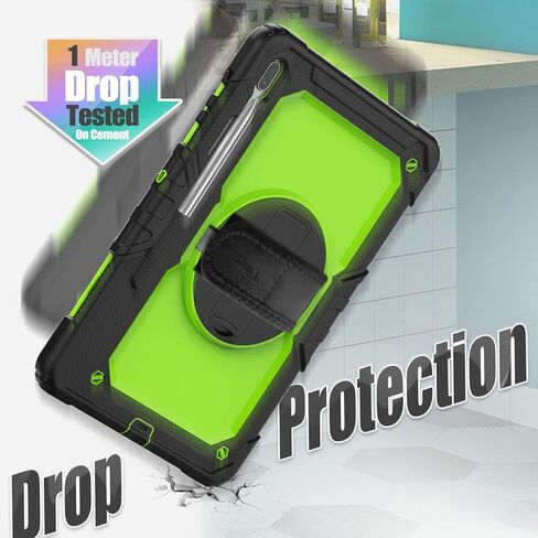 timecity Case for Samsung Galaxy Tab S8 Plus/ S7 FE 5G Case 12.4'' with Screen Protector & 360° Swivel Kickstand & Hand Shoulder Strap Case for Galaxy Tab S7 FE/ S8 Plus/ S7 Plus 12.4 inch -Black in Kuwait