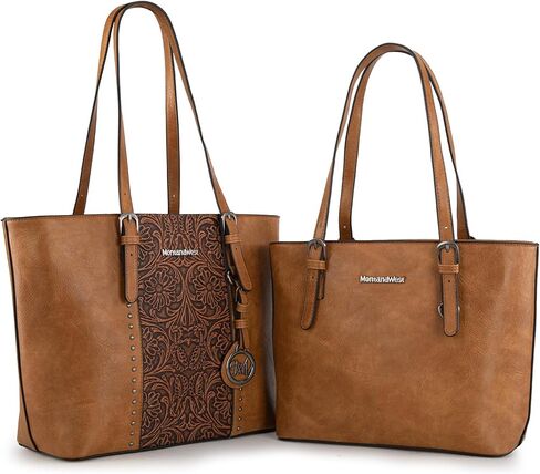 Montana West Tote Bag for Women Large Purse and Handbags Set Embossed Collection Purse 2Pcs Set in Saudi Arabia