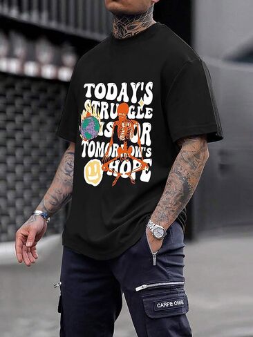 Bealin تي شيرت رجالي برسومات جرافيك كبيرة الحجم إبداعية على الجدران قمصان قصيرة الأكمام صيفية غير رسمية مغني الراب ملابس الشارع الشهير Y2k تي شيرت in Kuwait