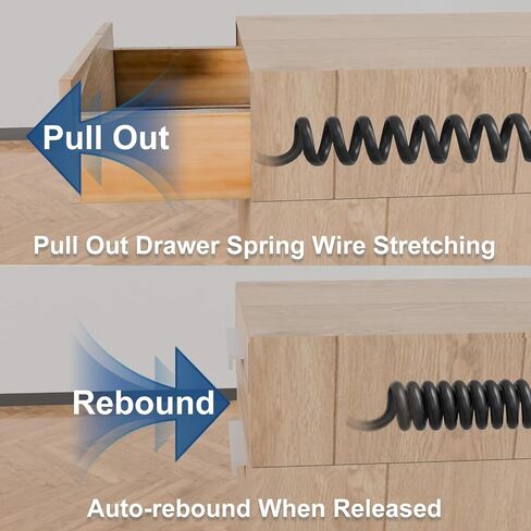 Recessed Furniture Power Strip,Mounted Furniture Drawer Outlet with Outlet Extender - 5FT Power Cord with Spring Cable, UL Listed for Safe & Tidy Drawer Installation(White) in Kuwait