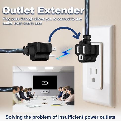 Recessed Furniture Power Strip,Mounted Furniture Drawer Outlet with Outlet Extender - 5FT Power Cord with Spring Cable, UL Listed for Safe & Tidy Drawer Installation(White) in Kuwait