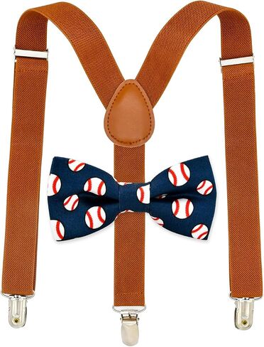 مجموعة ربطة عنق Qenidm Boy Suspenders Bow، زي حامل الخاتم، حمالات الأطفال الصغار، ملابس عيد الميلاد الأول للأولاد in Kuwait