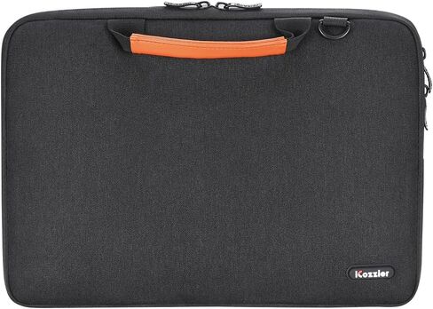 iCozzier Handle Laptop Briefcase Shoulder Bag Electronic Accessories Organizer Messenger Carrying Case with Shoulder&Luggage Strap (Black, 15.6) in Saudi Arabia