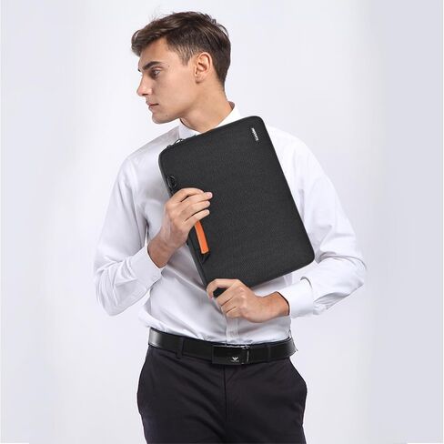 iCozzier Handle Laptop Briefcase Shoulder Bag Electronic Accessories Organizer Messenger Carrying Case with Shoulder&Luggage Strap (Black, 15.6) in Saudi Arabia