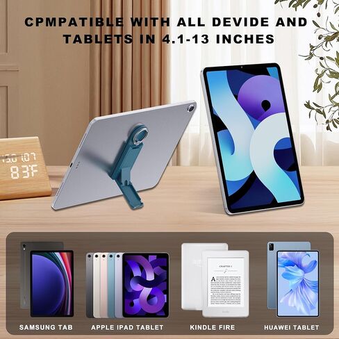 MRUOZRUI Universal Tablet Stand for iPad Pro Air Mini/Galaxy Tab Kindle and All Tablets, 2 Pack, Multi-Angle Adjustable Tablet Kickstand with Built-in Ring Holder, 360 Degrees Handle Ring, Black in Kuwait