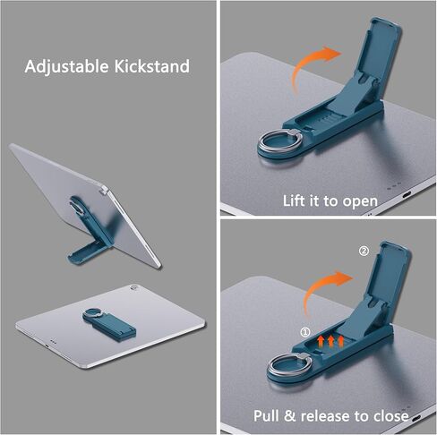 MRUOZRUI Universal Tablet Stand for iPad Pro Air Mini/Galaxy Tab Kindle and All Tablets, 2 Pack, Multi-Angle Adjustable Tablet Kickstand with Built-in Ring Holder, 360 Degrees Handle Ring, Black in Kuwait