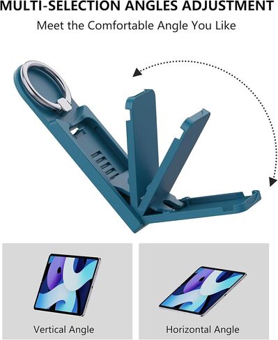 MRUOZRUI Universal Tablet Stand for iPad Pro Air Mini/Galaxy Tab Kindle and All Tablets, 2 Pack, Multi-Angle Adjustable Tablet Kickstand with Built-in Ring Holder, 360 Degrees Handle Ring, Black in Kuwait