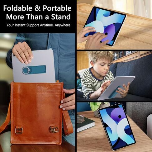 MRUOZRUI Universal Tablet Stand for iPad Pro Air Mini/Galaxy Tab Kindle and All Tablets, 2 Pack, Multi-Angle Adjustable Tablet Kickstand with Built-in Ring Holder, 360 Degrees Handle Ring, Black in Kuwait