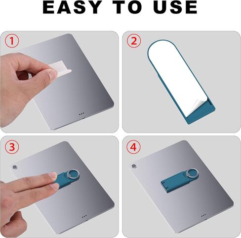 MRUOZRUI Universal Tablet Stand for iPad Pro Air Mini/Galaxy Tab Kindle and All Tablets, 2 Pack, Multi-Angle Adjustable Tablet Kickstand with Built-in Ring Holder, 360 Degrees Handle Ring, Black in Kuwait