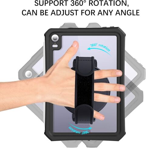 Mruozrui Universal Tablet Stand for iPad Pro Air Mini/Galaxy Tab Kindle وجميع الأجهزة اللوحية ، 2 عبوة ، ركيستان لوساة الكمبيوتر اللوحي متعددة الزاوية مع حامل حلقة مدمج ، حلقة مقبض 360 درجة ، أسود in Kuwait