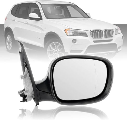 Passenger Side View Mirror Assembly Compatible with BMW X3 2011-2014, Black Right Rear Outside Exterior Mirrors w/Electric Foldable Heated Power Glass in Saudi Arabia