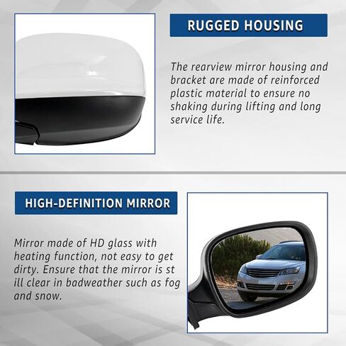 Passenger Side View Mirror Assembly Compatible with BMW X3 2011-2014, Black Right Rear Outside Exterior Mirrors w/Electric Foldable Heated Power Glass in Saudi Arabia