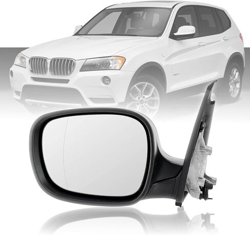 Passenger Side View Mirror Assembly Compatible with BMW X3 2011-2014, Black Right Rear Outside Exterior Mirrors w/Electric Foldable Heated Power Glass in Saudi Arabia