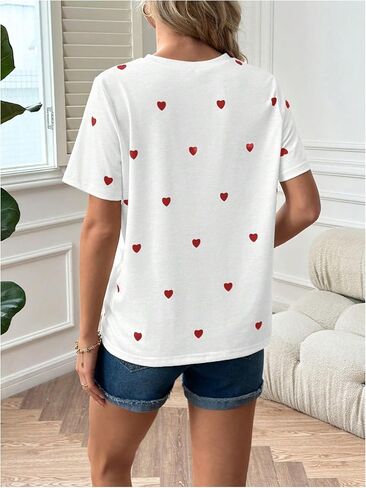 Women's Maternity T Shirt Heart Graphic Tees Short Sleeve Crewneck Tee Summer Tops in Saudi Arabia