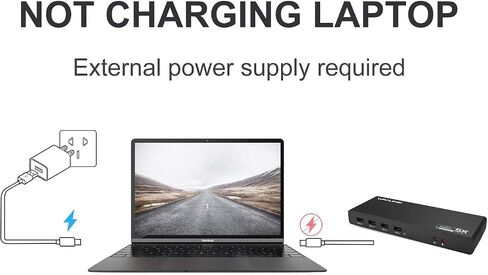 WAVLINK DisplayLink Laptop Docking Station - Dual Monitors 5K/4K@60Hz, 100W Charging - Thunderbolt 4/3, USB-C/A - M1 M2 Mac, Windows, Chrome, Ubuntu - 2HDMI, 2DP, 6 USB Ports, 130W Power, LAN, Audio in Kuwait