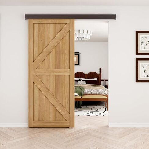 مجموعة أدوات باب الحظيرة بطول 6 أقدام من JUBEST، أجهزة السكك الحديدية لصندوق سبائك الألومنيوم، مسار باب منزلق منخفض الخلوص للباب الخشبي الداخلي الكلاسيكي الحديث، أسود in Kuwait