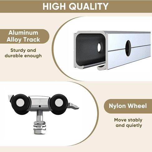 مجموعة أدوات باب الحظيرة بطول 6 أقدام من JUBEST، أجهزة السكك الحديدية لصندوق سبائك الألومنيوم، مسار باب منزلق منخفض الخلوص للباب الخشبي الداخلي الكلاسيكي الحديث، أسود in Kuwait