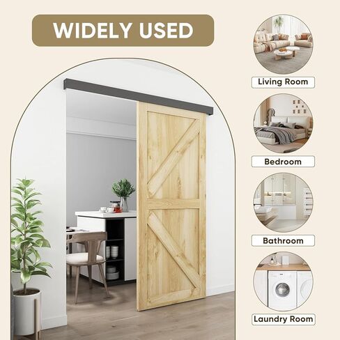 مجموعة أدوات باب الحظيرة بطول 6 أقدام من JUBEST، أجهزة السكك الحديدية لصندوق سبائك الألومنيوم، مسار باب منزلق منخفض الخلوص للباب الخشبي الداخلي الكلاسيكي الحديث، أسود in Kuwait