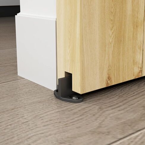 مجموعة أدوات باب الحظيرة بطول 6 أقدام من JUBEST، أجهزة السكك الحديدية لصندوق سبائك الألومنيوم، مسار باب منزلق منخفض الخلوص للباب الخشبي الداخلي الكلاسيكي الحديث، أسود in Kuwait